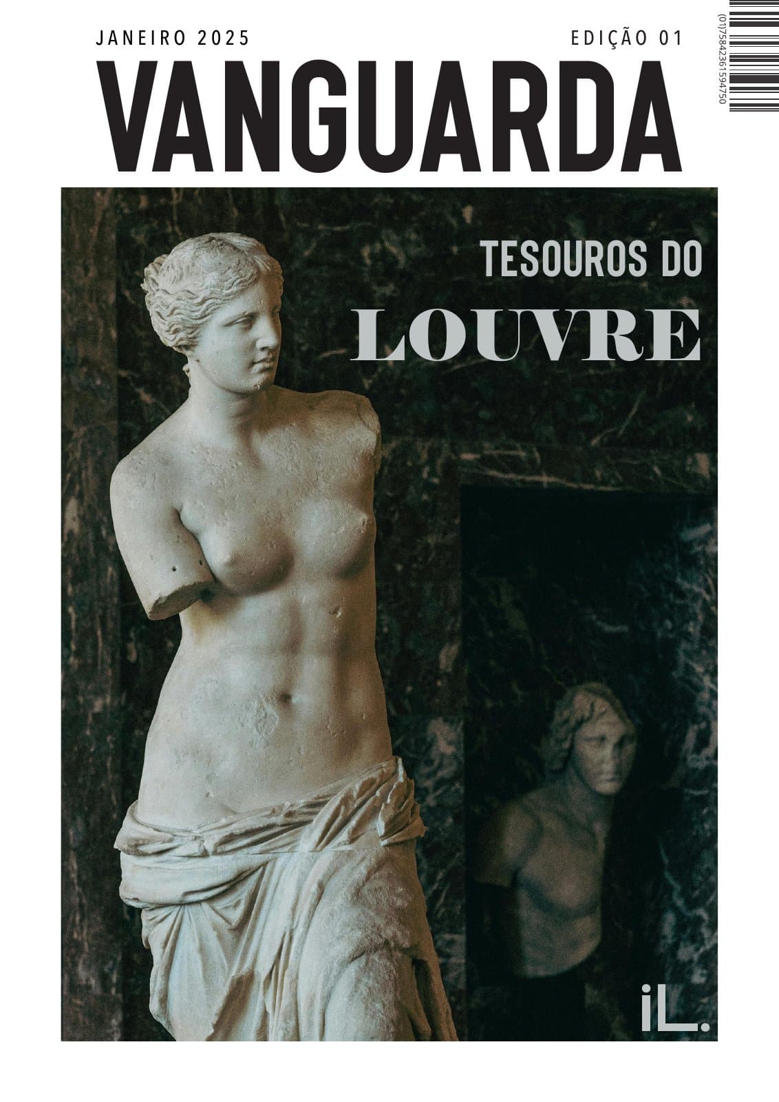 Capa da revista Vanguarda, Edição 01, Tesouros do Louvre, com a Vénus de Milo.